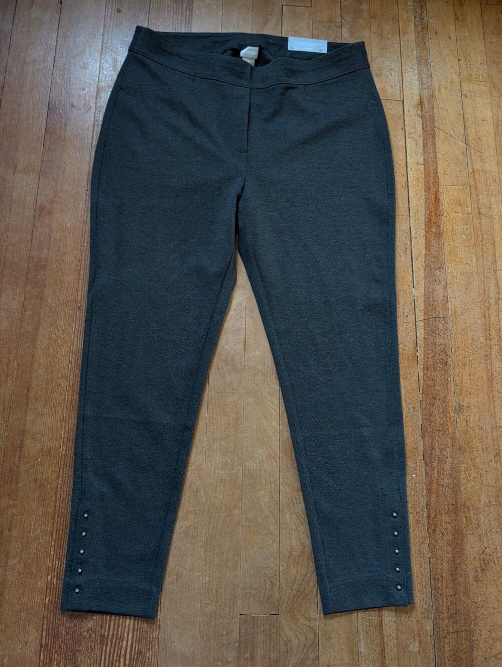 Chico’s Pull On Robot Stud Ponte Legging Size 3 Travel Lounge Stretch Jeggings